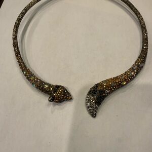 Gold and Silver Snake Choker Necklace